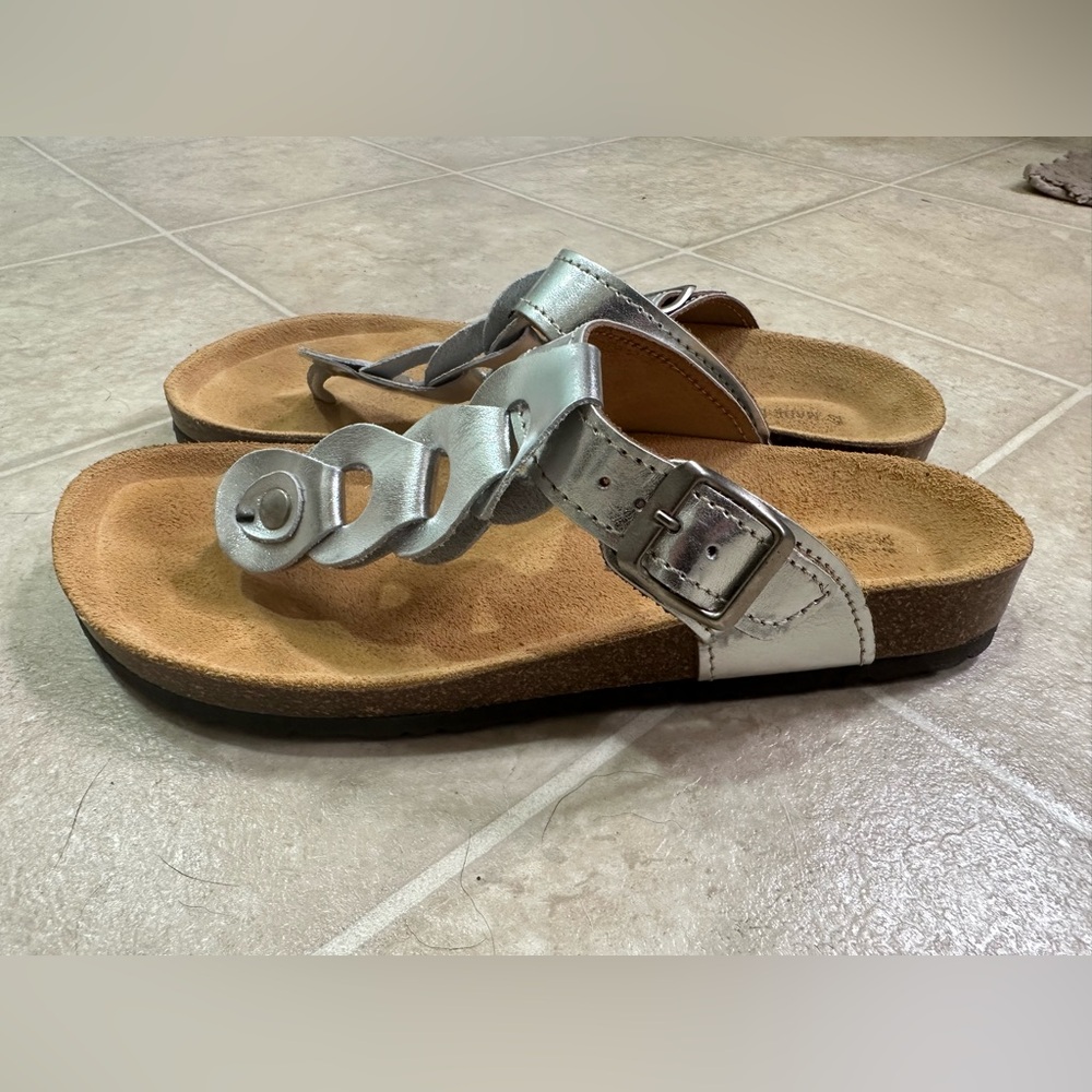 Women's Silver Cork Sole Sandals - Picture 5 of 9